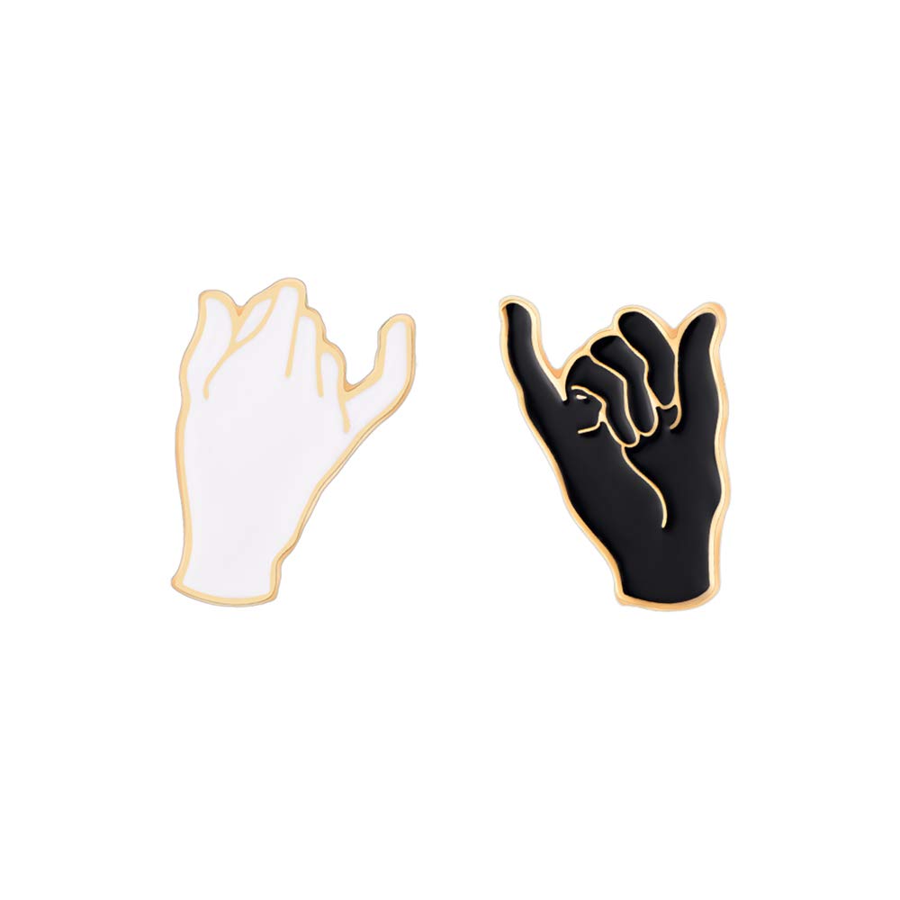 VU100 2 PCS Pinky Promise Enamel Pins Brooch Gifts for Women Men Cute Enamel Pin Set for Clothes Bags Jackets Accessories Birthday Gifts for Couple Friends Mother Daughter Son