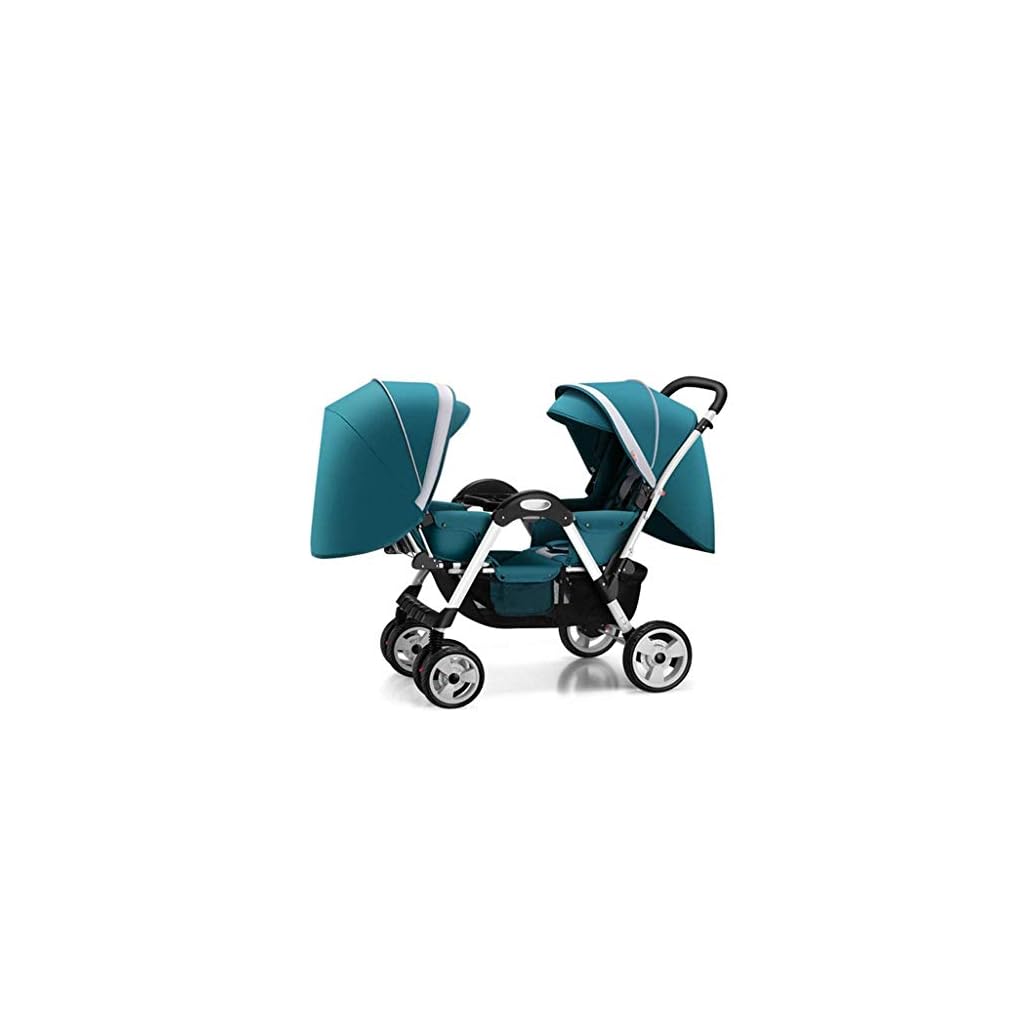 TQJ Cochecito de Bebe Ligero Twins Baby Stroller Puede Sentarse y