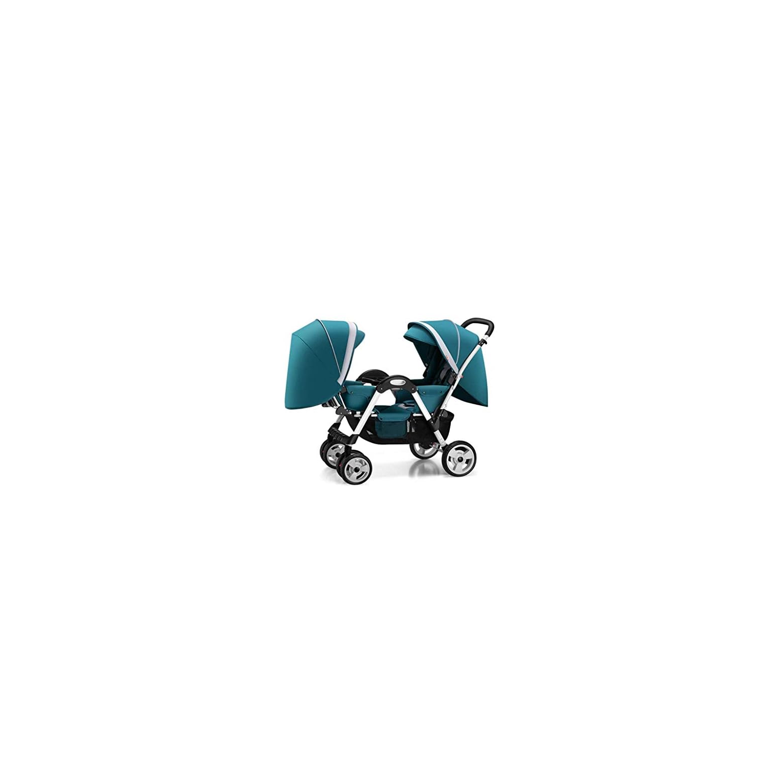 TQJ Cochecito de Bebe Ligero Twins Baby Stroller Puede Sentarse y