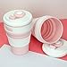 BURUIS Folding Coffee Mug,Silicone Coffee Cup,Office Coffee Partner(Pink).