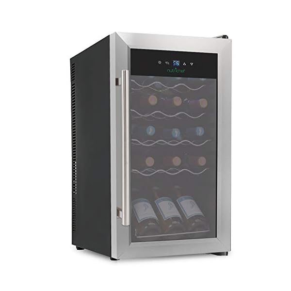 Nutrichef-15-Bottle-Refrigerator-White-Red-Chiller-Countertop-Cooler-Freestanding-Compact-Mini-Wine-Fridge-w-Digital-Control-Stainless-Steel-Door