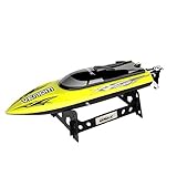 UDI001 Venom Remote Control Boat for Pools, Lakes and Outdoor Adventure - 2.4GHz High Speed Electric RC - includes BONUS BATTERY Doubles Racing Time - Exclusive Yellow Color