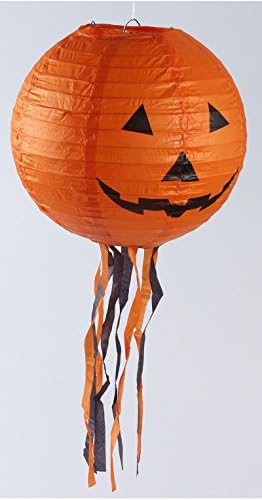 TENND Pumpkin Belt with Round Paper Lanterns Portable Three - Dimensional Tassel Paper Lanterns