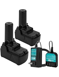 Creabest 2Pack 10.8V-12V 3000mAh Lithium Ion Battery Compatible with Hitachi Cordless Power Drill Tools BCL1015 BCL1015S 331065 329370 and Include One Charger