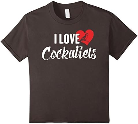 unisex-child Cockatiels T-Shirt for Bird Lovers 8 Asphalt