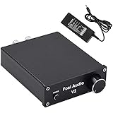 2 Channel Stereo Audio Amplifier Mini Hi-Fi Class D Integrated Digital 2.0CH Amp for Home Speakers 50W x 2 with Power Supply - Fosi Audio V2