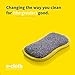 EE-Cloth Washing Up Pad, Premium Microfiber Non-scratch Kitchen Dish Scrubber Sponge, Ideal for Dish, Sink and Countertop Cleaning, 100 Wash Guarantee, Yellow, 4 Pack