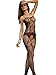 Jubileens Sexy Fishnet Open Crotch Corest Bodystocking Bodysuit Tights Lingerie (Black 01) One Size Fits Most