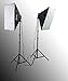 ePhoto Professional Photography Video Chromakey 10x12 Ft Green White Black Muslin Backdrop Support Kit & Softbox Hair light Boom Stand Kit by ePhotoInc H9004SB-1012BWG