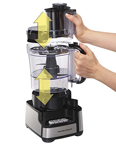 New Hamilton Beach 70725 12-Cup Stack and Snap Food Processor Powerful 450 Watt