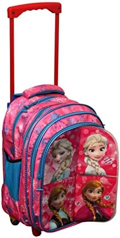 Haven Magnetic Flap Frozen Printed Denier Fabric Trolley School Bag (16 inch) - 4 Compartments and 2 Side Pockets