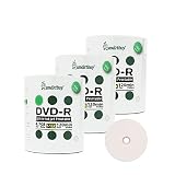 Smart Buy 300 Pack DVD-R 4.7gb 16x White Printable Inkjet Blank Media Record Disc, 300 Disc 300pk