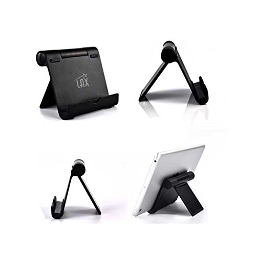 Adjustable Aluminum Tablet Stand for iPad, eReaders, and Smartphones (Black)