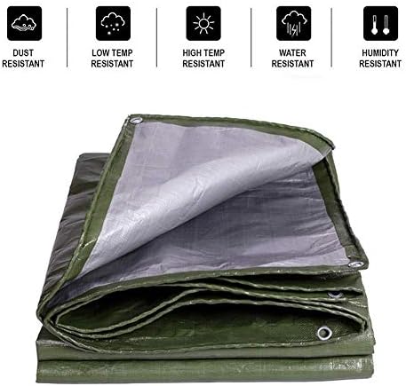 Lefran-Tarpaulin Waterproof Heavy Duty Carport Sunscreen Resist The Wind And Rain Metal Eyelet With Free Rope Outdoor Camping Tent, 23 Sizes (Color : Green, Size : 5X7m)