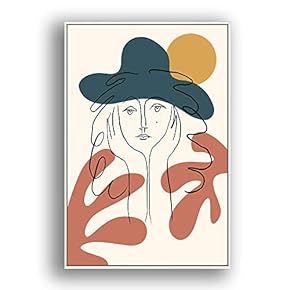 Framed Canvas Wall Art for Living Room, Bedroom Illustration Canvas Prints for Modern Home Decoration Ready to Hang - 16"x24" inches