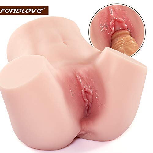 Realistische Masturbator Pussy Real Muschi Masturbatoren für Mann mit Vagin und Anal Sex Puppe für Männer mit Zwei 3D Liebeslöchern Sexspielzeug für Männer Weiches Material 1,9KG Fondlove