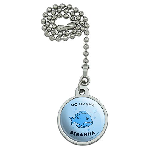 GRAPHICS & MORE No Drama Piranha Fish Funny Humor Ceiling Fan and Light Pull Chain