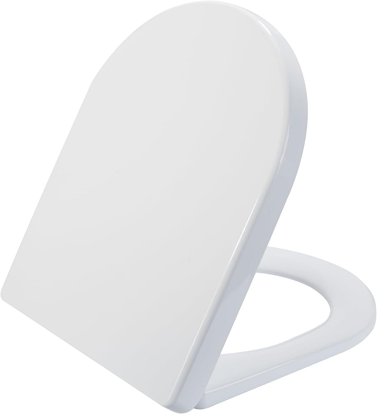 Photo 1 of SADALAK Soft Close Quick Release Toilet Seat Elongated- Heavy Duty Adjustable Stainless Hinges, D/U Shape Toilet Seats Cover for Easy Cleaning & Simple Top Fixing - White Toilet Lid