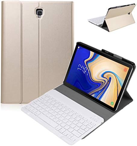 iGenjia Samsung Galaxy Tab S4 10.5 2018 Keyboard Case with Pencil Holder,Slim Leather Case Stand Folio Cover with Detachable Wireless Keyboard for Samsung Galaxy Tab S4 10.5 SM-T830 T835 (Gold)