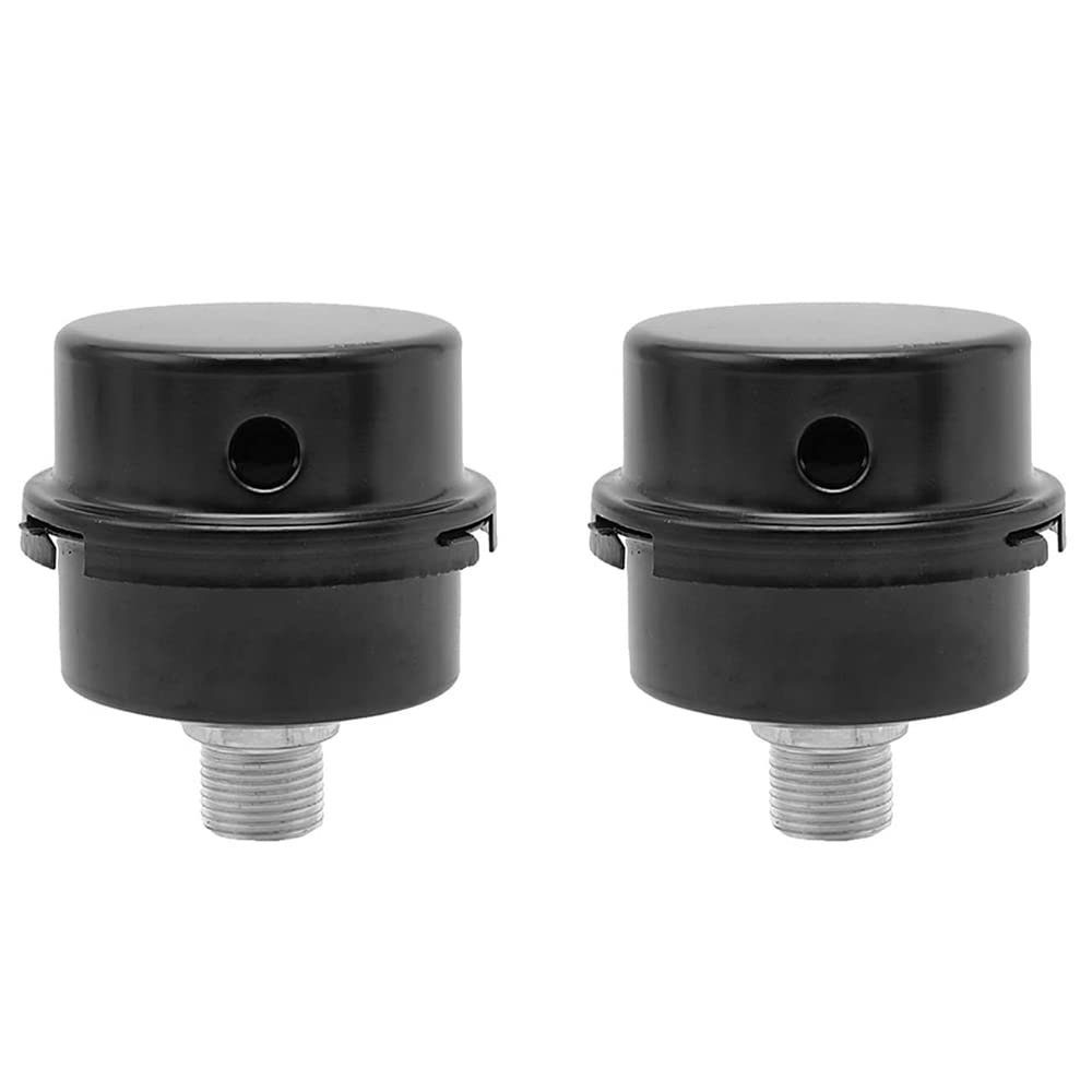 Tiardey 2Pcs Air Compressor Muffler Oil Free Intake Muffler Inlet Filter Silencer Air Compressor Accessories with PT 1/2” 20 mm Metal Body Air Tool Replacement Parts