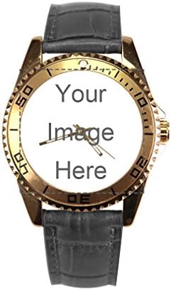 Custom Personalized Photo or Text Designable Men's Premium Leather Watch