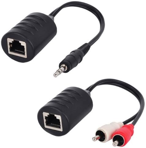 HDTVhookup.com Stereo RCA To 3.5mm Audio Balun Extender Over Cat5