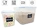 Gabmi Airtight Large Food Storage Containers - Set of 6 - Ideal for Flour, Sugar, Baking supplies - Bulk Pantry Food Storage & Kitchen container - Bonus 2 ½ Measuring Cup & 8 Chalkboard stickers