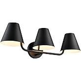DIRYZON 3 Light Bathroom Vanity Light,Industrial Black Wall Sconces,Rustic Wall Light Fixtures with Metal Shade for Hallway K