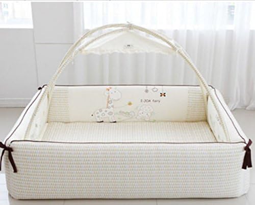 Vesuvius Mix & Match Premium Reversible Bumper Bed Mattress Baby Playard for Crib Newborn Baby Mat Pad Cover, Pack of 4 (Brown)