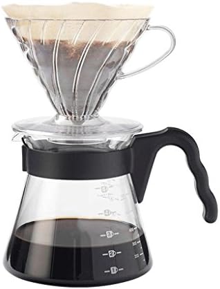 KAFEIBEI Home Office Heat-resistant Glass Drip Coffee Maker Set V60 Series Hand-washed Coffee Set 700ml Coffee cup (Color : Black)