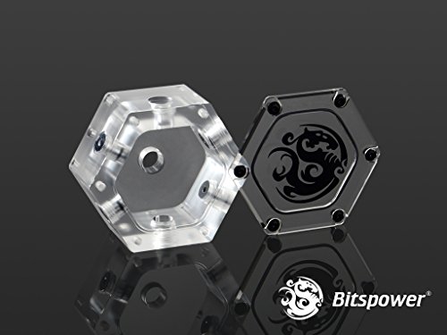 Bitspower Hexagon 40 Water Tank, Clear Acrylic