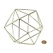 3D Geometric Himmeli Centerpiece & Hanging Ornament, Chrome Plated Metal - 6 Inch Size (Gold)
