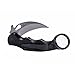 Anginstar® Tactical Survival Combat Defence Claw Folding Pocket Knife with Sharp Blade for Outdoor Survival Hiking Camping Hunting (Black handle + silver blade)