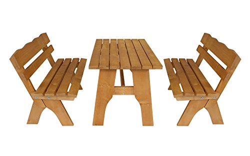 DEGAMO Gartenbank Freital 2-sitzer 120cm, Massive Kiefer hell lackiert, Outdoor – Bild 4