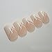 Bling Art False Nails French Fake White Lines Squoval 24 Acrylic Medium Tips
