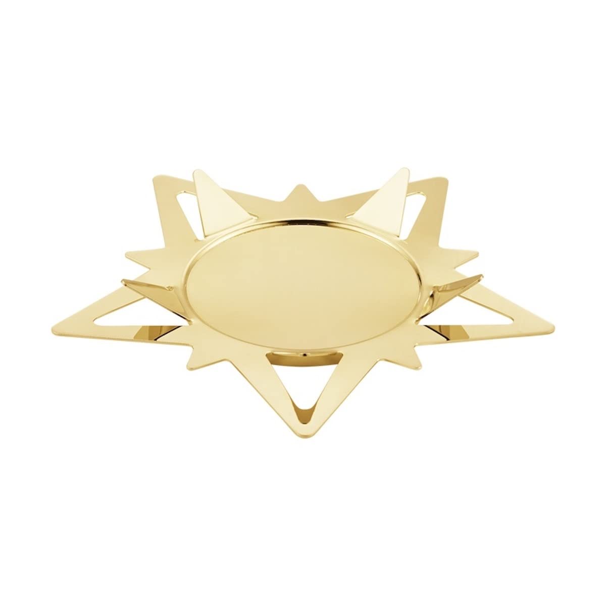 Georg Jensen Christmas Star Pillar Candle Holder - Gold Plated Stainless Steel - Classic Holiday Decoration by Flemming Eskildsen