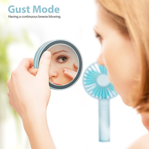 image for OBOSOE Portable Handheld Fan, Small Personal USB Rechargeable Desk Fan