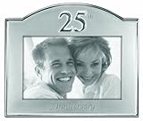 Malden International Designs 25th Anniversary Metal Picture Frame, 4x6, Silver