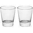 BTGLLAS Heavy Base Shot Glasses, 1.5 oz Sets of Clear Shot Glass (2 Pack), Measuring Cup for Espresso, Liquid, and Wine - Heavy Glass (Glass, 2Pack)