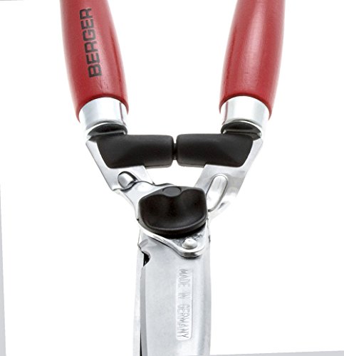 Berger hedge shear, wooden handle 4490 with straight blades, 2 sap grooves and wrist-gentle shock absorber