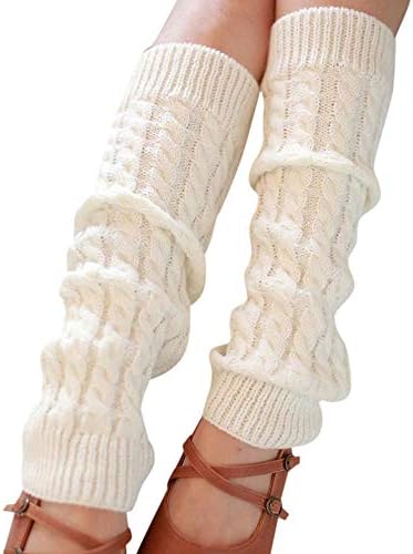 Sdeycui Women Winter Warm Solid Leg Warmers Knitted Crochet Long Socks