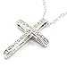 FC JORY White & Rose Gold Plated Rhinestone Cross Cubic Zirconia Pendant Necklace