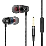 in-Ear Headphones, Noise Cancelling Earbuds, Heavy Bass Earphones with Microphone for Workout Exercise