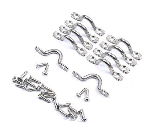 image for MxEol Stainless Pad Eye Straps Tie Down Kayak Deck Loops Bimini Boat T