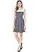 Allegra K Women's Chiffon Panel Stripe Short Sleeveless A-Line Dress with Belt Blue Large