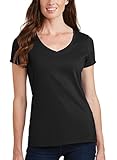 YogaColors Womens Emoticon Cotton V-neck Tee Top up to 4X