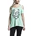 Feel Show Women's Skull Printed Cold Shoulder T Shirt Plus Size Casual Tops