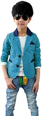 CK sky Boy's winter coat dot print long sleeve casual suits outwear 13 Blue
