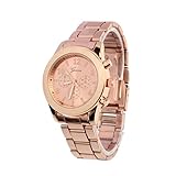 Winhurn Hot Sale Classic Stainless Steel Quartz Women Wrist Watch (Rose Gold)