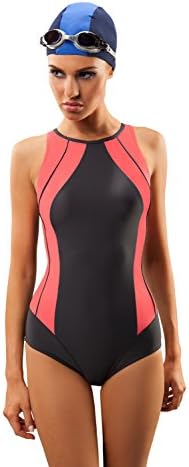 Performance Classic Swimwear, One Piece Women’s High Neck Swimming Costume